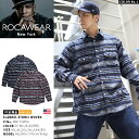 【送料無料】 ロカウェア ROCAWEAR 長袖シャツ 【RW173W54】 メンズ かっこいい おしゃれ 青 赤 オルテガ柄 ネイテイブ柄 ネルシャツ 刺繍 アメカジ M L XL 2L LL 2XL 3L XXL 3XL 4L XXXL 大きいサイズ b系 ヒップホップ ストリート系 ファッション ブランド 【楽ギフ_包装】