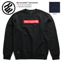 ロカウェア ROCAWEAR スウェット 【RWCN007BLK】 メンズ レディース トレーナー 長袖 かっこいい 赤いBOXロゴ 刺繍 総柄 黒 M L XL 2L LL 2XL 3L XXL 3XL 4L XXXL 大きいサイズ b系 ヒップホップ ストリート系 ファッション ブランド 服 ギフト