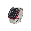 ショッピングアップルウォッチ エレコム Apple Watch41mm用フルカバーケース プレミアムガラス 高透明 レッド AW-21BFCGRD[21]