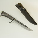 青紙鋼 剣ナタ 165mm 【黒焼樫木柄】 天然本革ケース付き 剣鉈 ナイフ