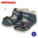 ミキハウス正規販売店/(海外販売専用)ミキハウス mikihouse イカリマーク☆ダンガリーのベビーサンダル(12.5cm-15cm)