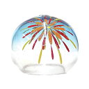 風鈴 ガラス プチくりすたる風鈴 花火(マリンブルー) R-190 会津喜多方 蒔絵仕上げ 手作り風鈴 木之元