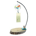 風鈴 ガラス 会津桐卓上風鈴 いろいろ金魚と三毛猫 R-227 桐のこ人形付き 会津喜多方 蒔絵仕上げ 手作り風鈴 木之元