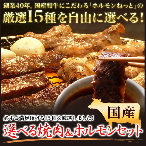 【送料無料】当店一押しお試しセット！すべて国産牛！超新鮮！3種選べる焼肉&ホルモンセット(2人前)焼肉セット 【FS_708-7】【FD】