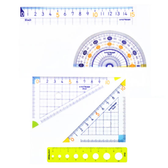 クツワ　STAD(スタッド)算数定規セット　5点　ケース付　(さし・ものさし)2012年新入学文具・文房具