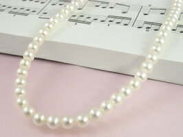 ピアノ発表会で真珠を♪お子様用淡水真珠ネックレス（5.5〜5.0ミリ／長さ34〜37cm）