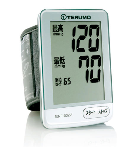 【新品・正規品】【送料無料・代引手数料無料】テルモ　手首式電子血圧計　ES-T100ZZ　387-5865かんたん操作で、しっかり測定。薄くてスマート、見やすい大画面。