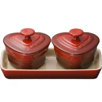 ル・クルーゼ（Le Creuset） プチ・ラムカン・ダムール・セット （チェリーレッド） 910223-00-06（正規日本仕様）ル・クルーゼジャポン［正規日本仕様］正規品安心です。