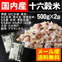国内産十六穀米 計1kg(500g×2袋)話題のもち麦入り ...