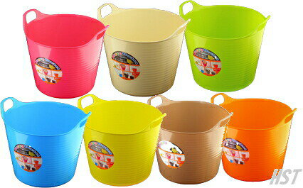 【通常在庫販売】【日本製】やわらか多用途カラーバケツHappyBucket（ハッピーバケット)サイズ容量26L(26リットル）ソフト素材で使い方は超多目的♪：