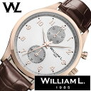 【5年保証対象】ウィリアムエル 腕時計 WilliamL 1985 時計 ウィリアム エル 時計 William L 1985 腕時計 スモールクロノグラフ メンズ レディース グレー WLOR02GOCM 人気 ブランド シンプル 革 レザー ベルト プレゼント ローズゴールド ブラウン 送料無料