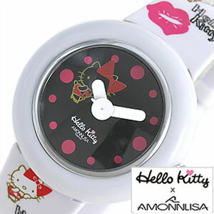 ハローキティ×アモンリザ腕時計[HelloKitty×AMONNLISA時計]( Hello Kitty × AMONNLISA 腕時計 ハロー キティ × アモンリザ 時計 )/レディース時計/W-KISS-WHBK[サンリオ][雑誌掲載]