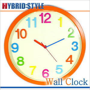 今月のピックアップアイテム！カラフル掛け時計[COLORFUL WALL CLOCK]壁 掛け時計 ウォールクロック[インテリア クロック]/WALLCLOCK-001-OR