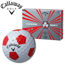 【数量限定】【Callaway/キャロウェイ】CHROME SOFT X TRUVIS クロムソフト ゴルフボール サッカー ホワイト/レッド1ダース(12球入り)【10P07Nov15】【nmns】