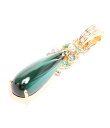 【中古】K18YG トルマリン11.41ct ガーネット ダイヤ0.09ct パール ペンダントトップ