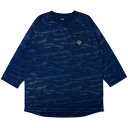 CAMO EMBOSS MESH RAGLAN 3/4 SLEEVE TEE NAVY バスケットボール バスケ ロンT スポーツ ウェア 長袖