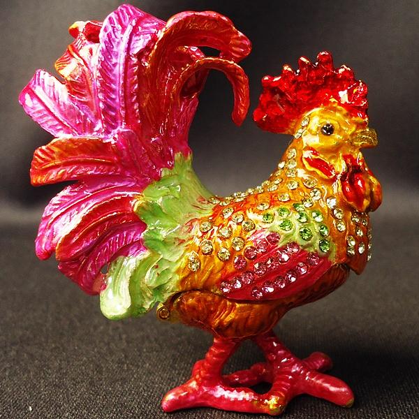 風水グッズ セレブ鶏 ジュエリーボックス(小)(サンバタイプ)(Pタイプ)干支 ニワトリ 置物 タイ産 ジュエリーボックス 幸せを呼ぶ 置物 癒し 開運祈願送料無料 asu auktn
