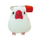 コトリコレクション文鳥 ぬいぐるみバッジ ホワイト クリスマス