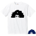 【受注生産】 文鳥Tシャツ #20 「アフロマン」メンズ ホワイト 綿100% クリスマス