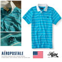 エアロポステール ポロシャツ AEROPOSTALE メンズ 正規品 半袖 アメカジ A87刺繍 ボーダー 6047-9090-138■02170614