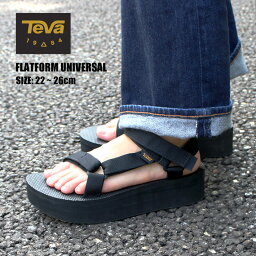 MAX300円OFFクーポン配布中！4/27 9___59まで Teva テバ FLATFORM UNIVERSAL フラットフォームユニバーサルスポーツ <strong>サンダル</strong> 厚底 靴 ウィ<strong>メンズ</strong> レディース 1008844 ブラック 黒プレゼント ギフト 通勤 通学 送料無料 sndl 母の日