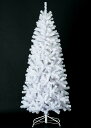 210cm シャイニーホワイトノーブルリッチツリー(ヒンジ式)x750 防炎 クリスマスツリー 店舗装飾 インテリア 造花 おしゃれ 【取寄】