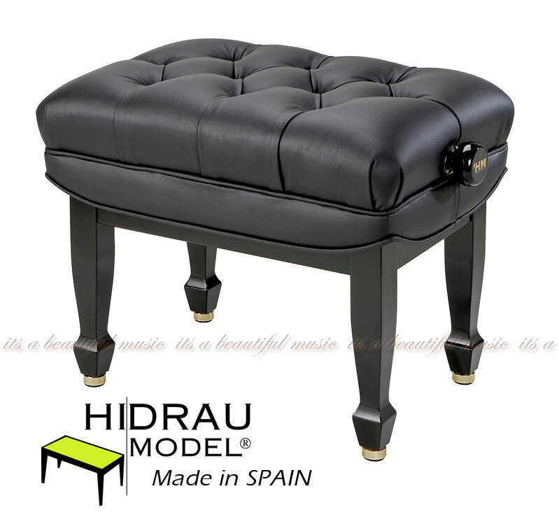 【its】スペイン/HIDRAU社 コンサートタイプ高級輸入ピアノ椅子 BC-39（黒）