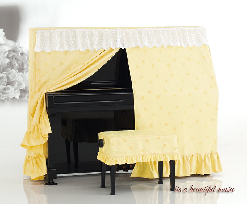 【its】「パステルイエローの小花が心もお部屋も軽やかに。」アップライトピアノカバー（オールカバー）556FY