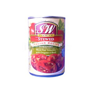 S&W スライストマト オレガノバジル 411g×8缶【YDKG-f】イタリア料理に最適なトマト缶のセットです。