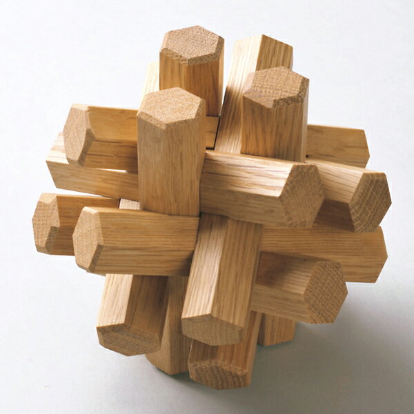 旭川クラフト 木製立体パズル12本組 ナラ材 木肌の手触りを感じながら組み立てる木製立体パ…...:i-office1:10085018