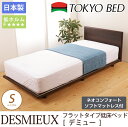 東京ベッド パネル型ベッド デミュー ネオコンフォートソフトマットレス付 シングル 脚付 天然木 超低床ベッド TOKYOBED 日本製 ローベッド フラットタイプ ポケットコイルマットレスセット シングルベッド