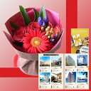 写真入りメッセージカード付き レッド バラ 花束&