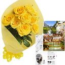 父 退職祝い 誕生日 プレゼント 男性 お父さん 古希 喜寿 傘寿 米寿 お祝い 結婚 記念日 10周年 生花バラ イエロー 花束とカタログギフトセット B-COOグルメ・ブランド品 雑貨★