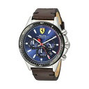 フェラーリ 腕時計 Ferrari 830435 ウォッチ メンズ 男性用 Ferrari Men's Pilota Stainless Steel Quartz Watch with Leather-Calfskin Strap, Brown, 22 (Model: 830435)