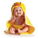 JC Toys 赤ちゃん 新生児 人形 フィギュア ドール La Newborn Moments 17" Doll with Hooded Duck Towel