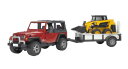 ブルーダー ジープ ラングラー 牽引 トレーラー スキッドステアローダー Bruder Jeep Wrangler with Tow Trailer and 02435 Skid Steer Loader