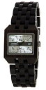テンス 時計 腕時計 木製 Tense Discovery Rectangular Comox Dark Sandalwood Wood Watch B5100D Silver