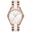 マイケルコース Michael Kors レディース 腕時計 時計 Michael Kors MK4311 Slim Runway Two-Tone White Acetate Rose Gold Stainless Steel Women's Watch