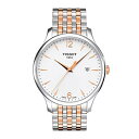 ティソ Tissot 腕時計 メンズ 時計 Tissot T063.610.22.037.01 Men's Watch Tradition Silver/Rose Gold 42mm Stainless Steel