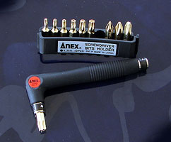 ANEX 6610 へクスローブドライバービット L型差し替えハンドル10本組いじり止め付ネジにも対応