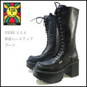 【10%OFFクーポン対象】メンズ 厚底ブーツ ヒールアップブーツYOSUKE U.S.A ヨースケ 厚底 レースアップブーツ メンズブーツ 2608010 送料無料 1〜3営業日後の出荷です。