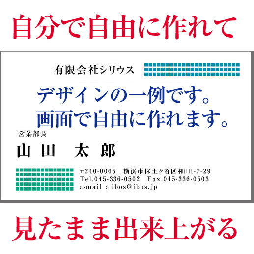 名刺作成 名刺印刷 自分で自由にデザインできる名刺印刷 名刺 作成【カラー両面100枚】【送料無料】【平日14時受付当日発送】【次回400円引きクーポン進呈】