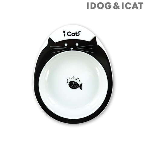 【楽天お買い物マラソン★10％OFF】【 猫 フードボウル 】IDOG&ICAT ドゥーエッグフードボウル浅皿 キャットフェイス【 あす楽 翌日配送 】【 ペット フードボール 餌入れ 水飲み 器 給水器 食器 皿 犬用食器 猫用食器 超小型犬 小型】