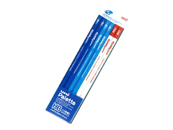 uni Palette（パレット）　かきかた鉛筆HB　赤鉛筆セット　ビニールケース　青