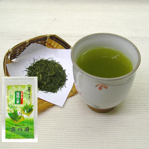 静岡の 掛川 の 深蒸し茶 お茶 掛川茶 の 深蒸し茶 駿河の里 100g袋入 静岡茶の通販 沼津・市川園