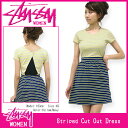 【ポイント5倍】ステューシー STUSSY ウーマンズ Striped Cut Out ドレス(stussy dress ワンピース ガールズ レディース ウィメンズ ladies レデイース レディス Ladys WOMENS 女性用 214020 スチューシー) ice filed icefield