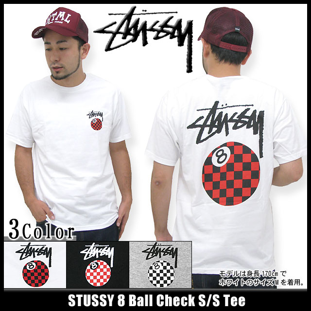 ステューシー STUSSY 8 Ball Check Tシャツ 半袖(stussy tee ティーシャツ T-SHIRTS トップス メンズ・男性用 1903068 Stussy stussy ストゥーシー スチューシー) ice filed icefield