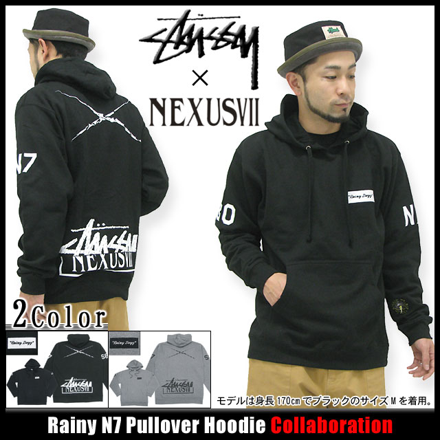 ステューシー STUSSY×NEXUS VII Rainy N7 プルオーバー パーカー コラボ(stussy hood ネクサスセブン ネクサス7 Wネーム パーカー パーカ フード フーディ メンズ パーカー トップス Pull Over Parka 男性用 3922575 Stussy stussy ストゥーシー スチューシー)STUSSY×NEXUS VII Rainy N7 Pullover Hoodie コラボ