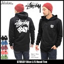 ステューシー STUSSY カットソー 長袖 メンズ Dice(stussy Hood Tee ティーシャツ T-SHIRTS トップス ロング ロンティー ロンt プルオーバー パーカー フード付きTシャツ メンズ・男性用 1983994 ストゥーシー スチューシー) ice filed icefield