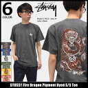 【6/26入荷予定】ステューシー STUSSY Tシャツ 半袖 メンズ Fire Dragon Pigment Dyed(stussy tシャツ tee ティーシャツ T-SHIRTS カットソー トップス メンズ 1904034 ストゥーシー スチューシー) ice filed icefield